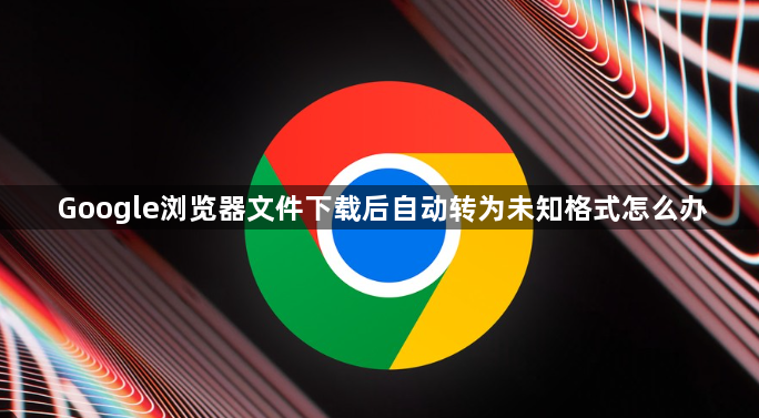 Google浏览器文件下载后自动转为未知格式怎么办1